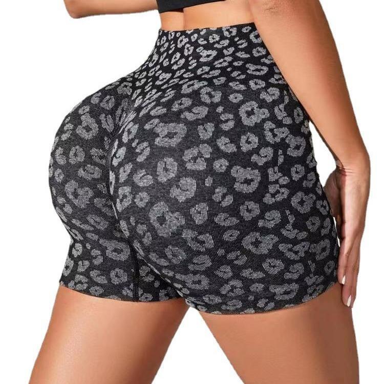 Shorts Print Leopard Womens Abdomen Waist High Hip-Lifting