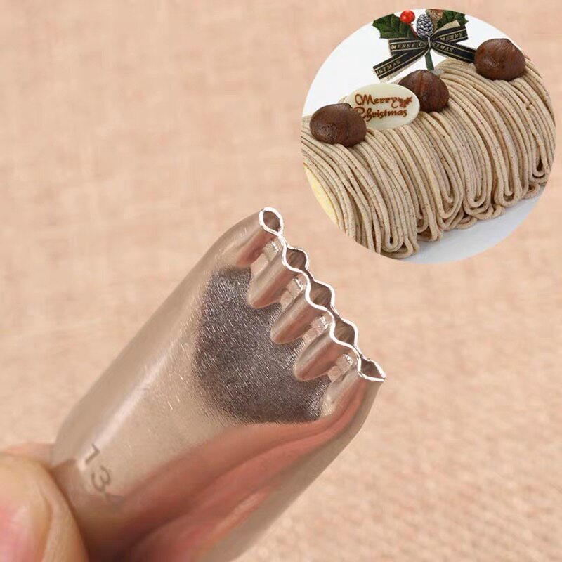 不锈钢拉线面条蒙布朗栗子裱花嘴奶油蛋糕装饰嘴小草杯子蛋糕花嘴