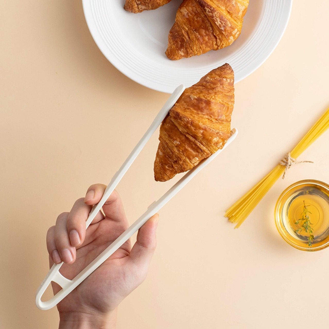 架子硅胶耐高温食物夹厨房防烫手面包夹子ins蛋糕夹家用煎牛排夹图片