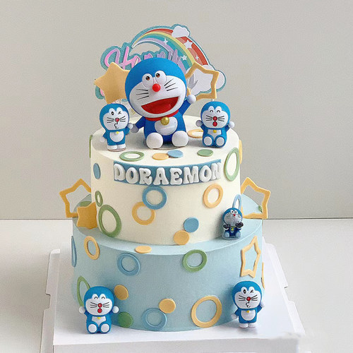 叮当猫周岁可爱生日蛋糕