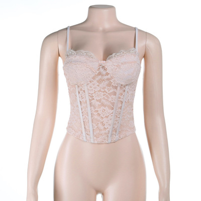 度假辣妹纯欲蕾丝透视吊带背心