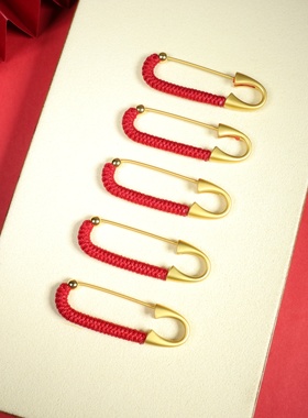 2025新款金色别针安全随身收腰神器古法沙金压惊别针孕妇婴儿DIY