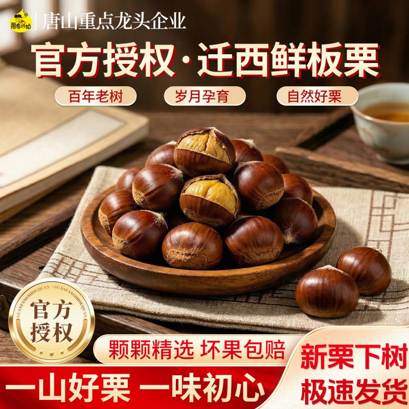 河北新鲜迁西板栗中果单斤75粒