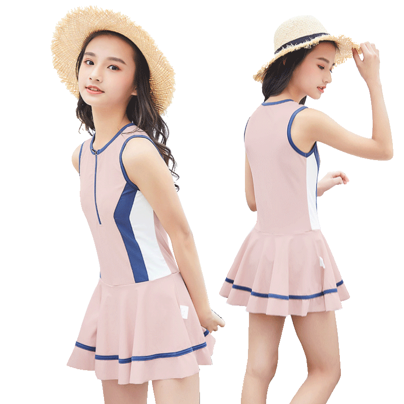 女童泳衣中大童新青少年儿童