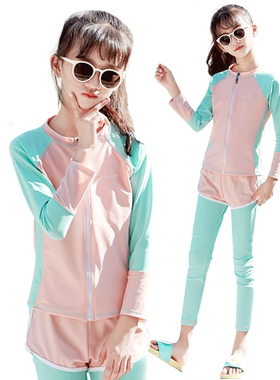 儿童泳衣分体长袖速干防晒潜水服