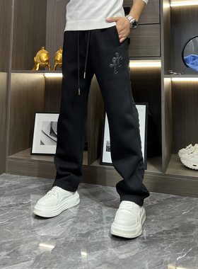 直筒裤新款上新卫裤男士百搭宽松时尚休闲裤2466潮流百搭针织裤