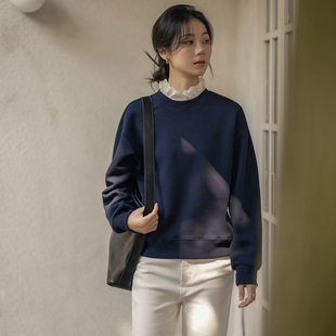 宽松可拆卸花边领气质空气层卫衣女 女装 无谓韩式 文艺2025冬新款