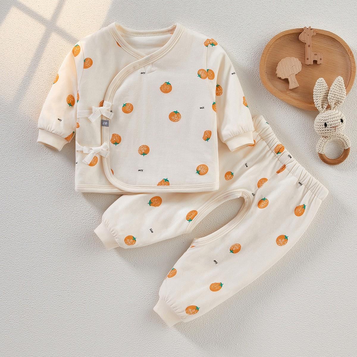 新生婴儿儿衣服50cm早产儿小码春秋分体薄棉保暖套装可开档52码59