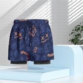 假两件泳裤 男士 防尴尬时尚 新款 平角速干舒适大码 沙滩泡温泉游泳男