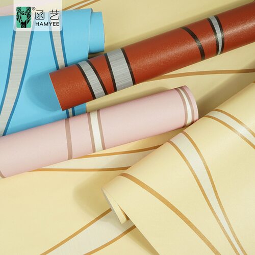 .线条曲线墙纸自粘防水pvc壁纸自贴酒店卧室电视背景墙墙贴