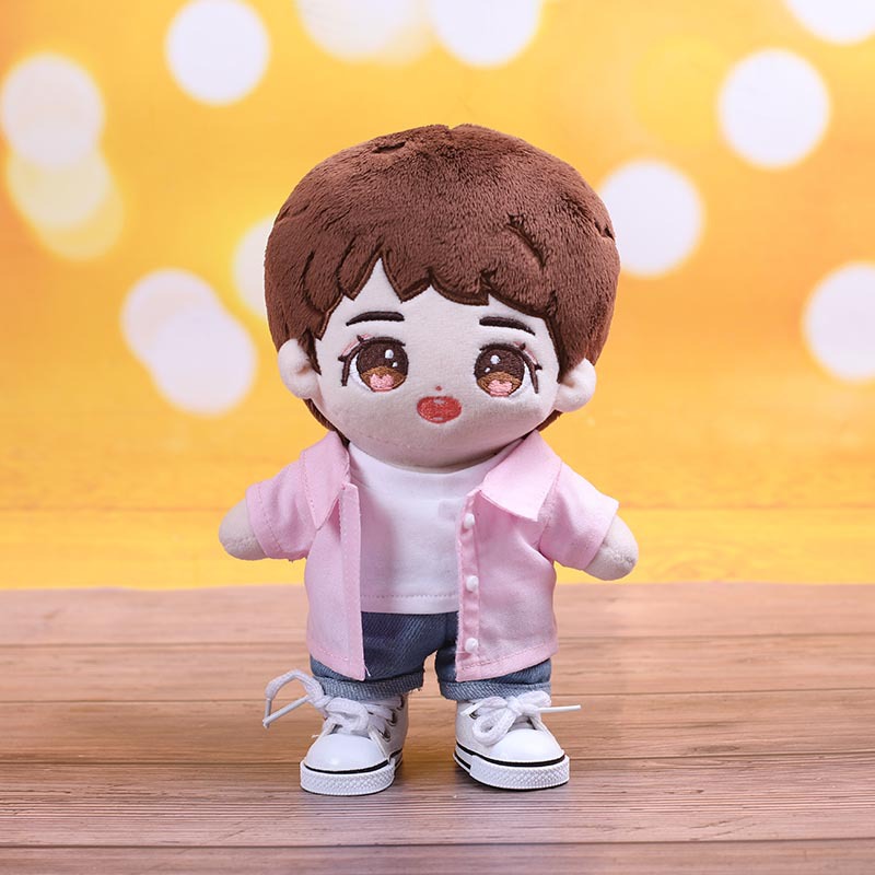 20cm棉花娃娃肖战隅田川咖啡粉色衬衣衬衫15厘米棉花娃娃娃衣