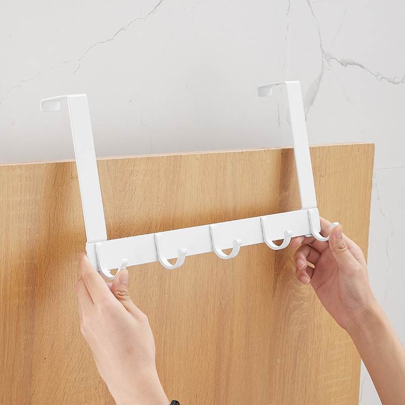 .邮太空铝免打孔排钩门后挂钩卫生间衣帽收纳置物架卧室门上衣钩