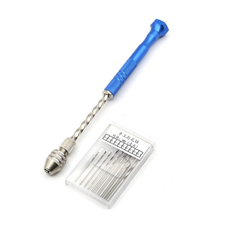 .迈锐康模型文玩手动打孔快速手钻 升级款三爪式半自动手压钻孔器