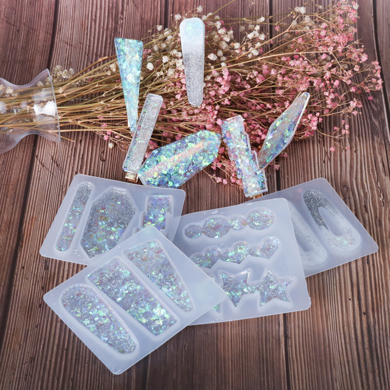 .亿兴制品diy水晶滴胶发夹硅胶模具制作头花发夹吊坠耳环