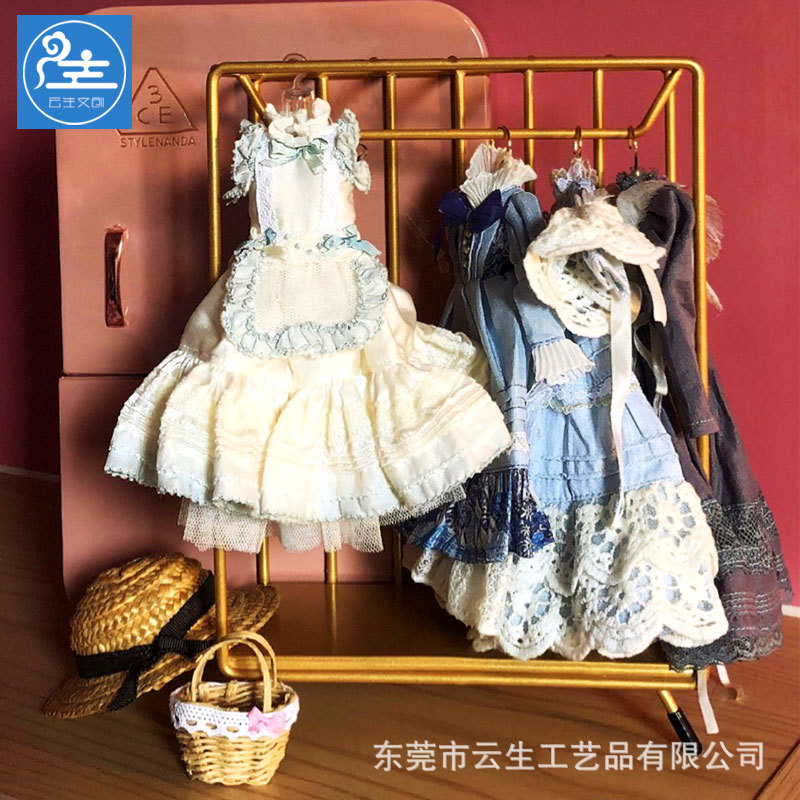 微型家具玩具BJD娃娃衣柜烤漆金属简约铁艺衣挂ob11娃衣衣柜
