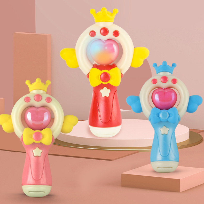 儿童音乐魔法棒小女生口袋软胶声光宝石仙女变身器过家家魔杖