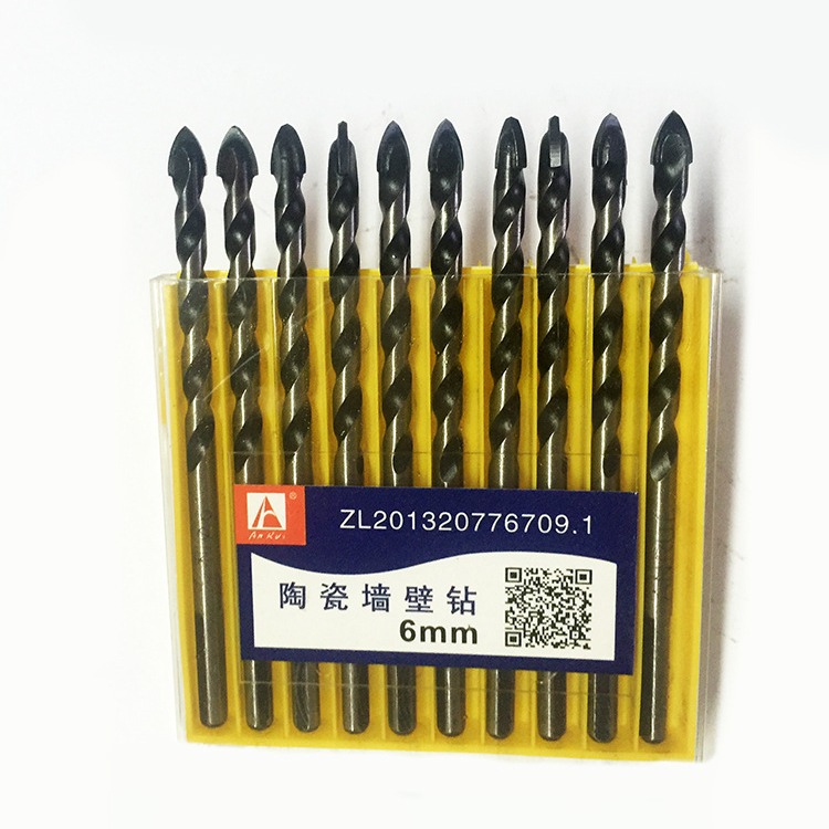 .瓷砖合金三角钻头6mm玻璃混凝土水泥墙打孔专用转头多功能开孔器
