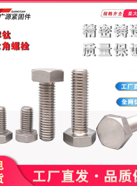 M10 TA2纯钛外六角螺栓钛合金螺丝螺钉钛螺丝x20x25x30x35x40x50