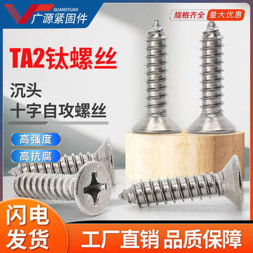 广东深圳钛合金纯钛沉头自攻螺丝