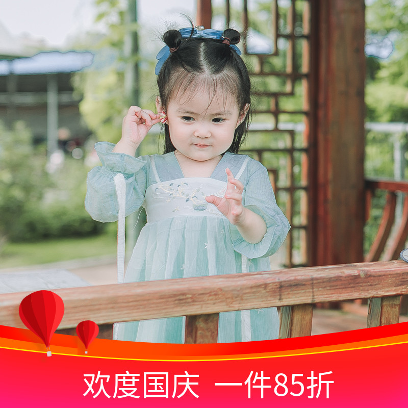 中国风女童汉服春秋夏季儿童襦裙宝宝古风童装大中小童超仙热销59件买三送一