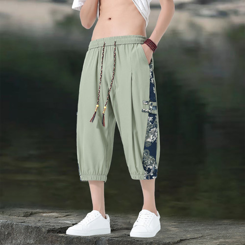 冰丝裤子男款夏季七分裤男士短裤