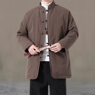 新中式复古羽绒服男款中长款唐装汉服保暖外套新国标90白鸭绒上衣