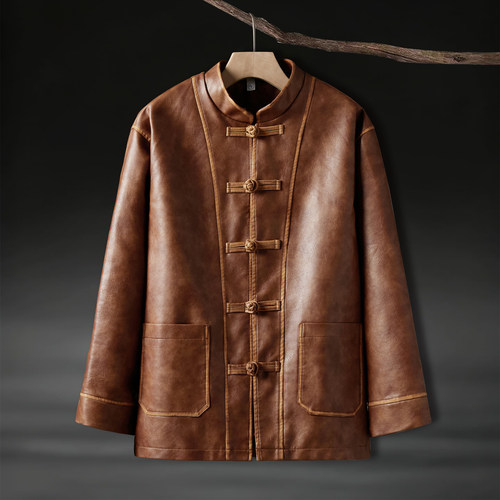 [轻奢]2025新款复古PU皮衣外套