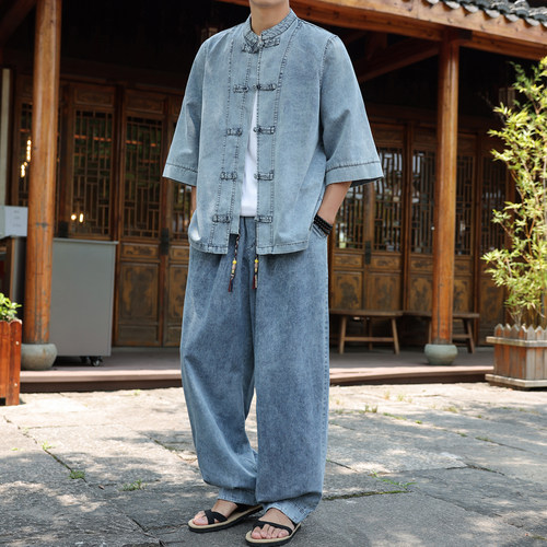 [上衣+裤子]新中式休闲套装