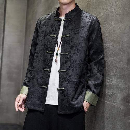 爆款2025春秋中国风男装潮流复古新中式休闲百搭唐装汉服外套夹克