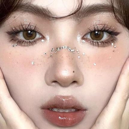 jennie同款碎钻妆容！女团舞台妆容贴脸舞台妆免胶水闪钻眼妆装饰