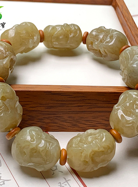新疆和田玉糖和田玉罗汉头手串