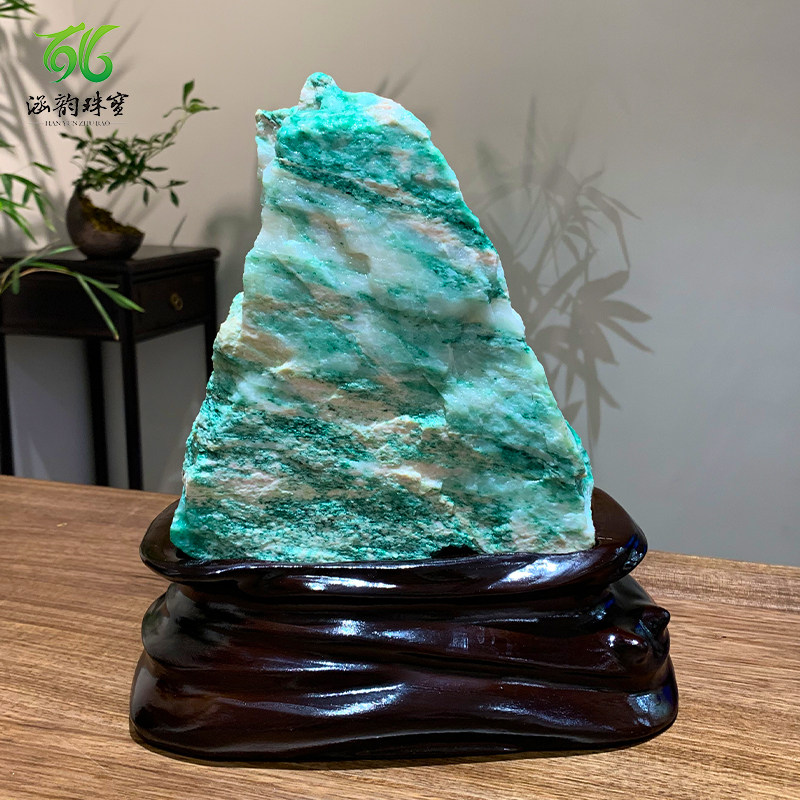 独山玉原石摆件天然玉石雕刻新中式家居长辈礼品收藏品