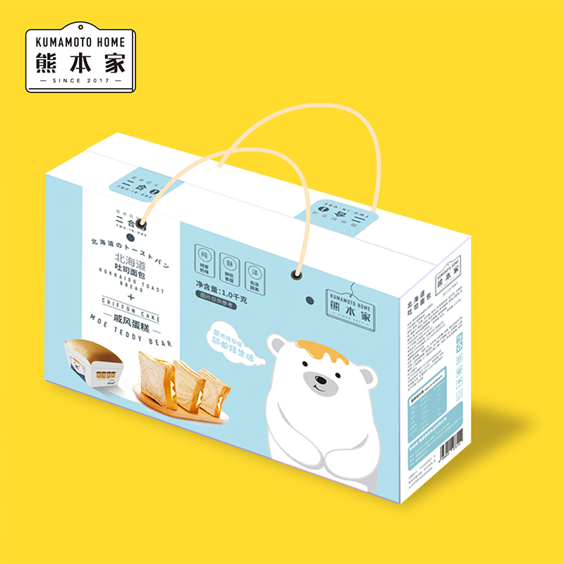 熊本家北海道吐司戚風蛋糕二合一混合裝整箱1kg烘烤西式糕點早餐