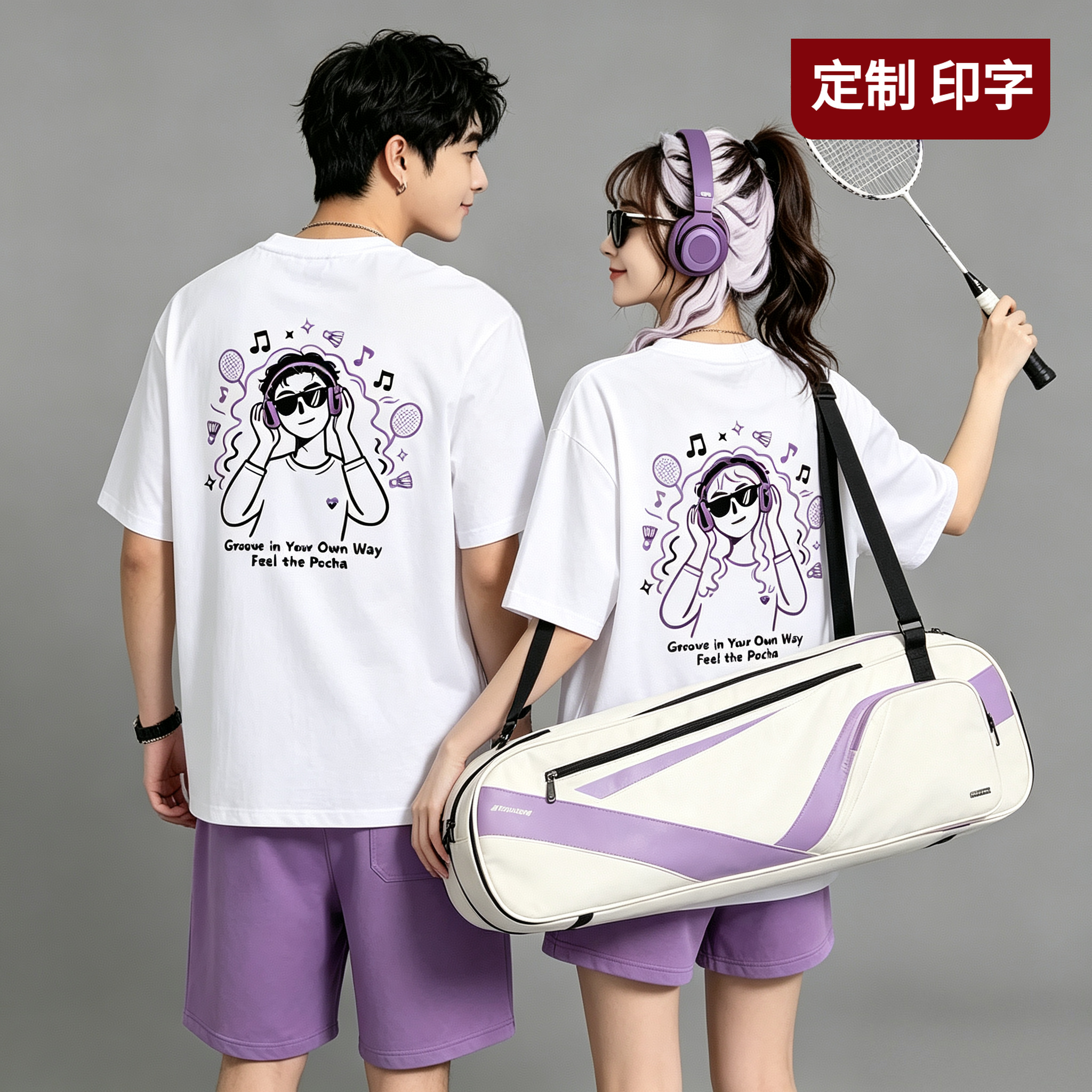 2026韩版羽毛球服短袖T恤男女文化衫球衣棉感速干运动服定制印字
