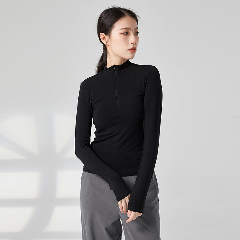 现代舞服装练功服女式紧身长袖上衣表演训练服运动瑜伽艺考