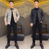 男款 上衣外套男装 轻薄翻领衬衫 夹克春款 羽绒服男休闲短款 9901春季