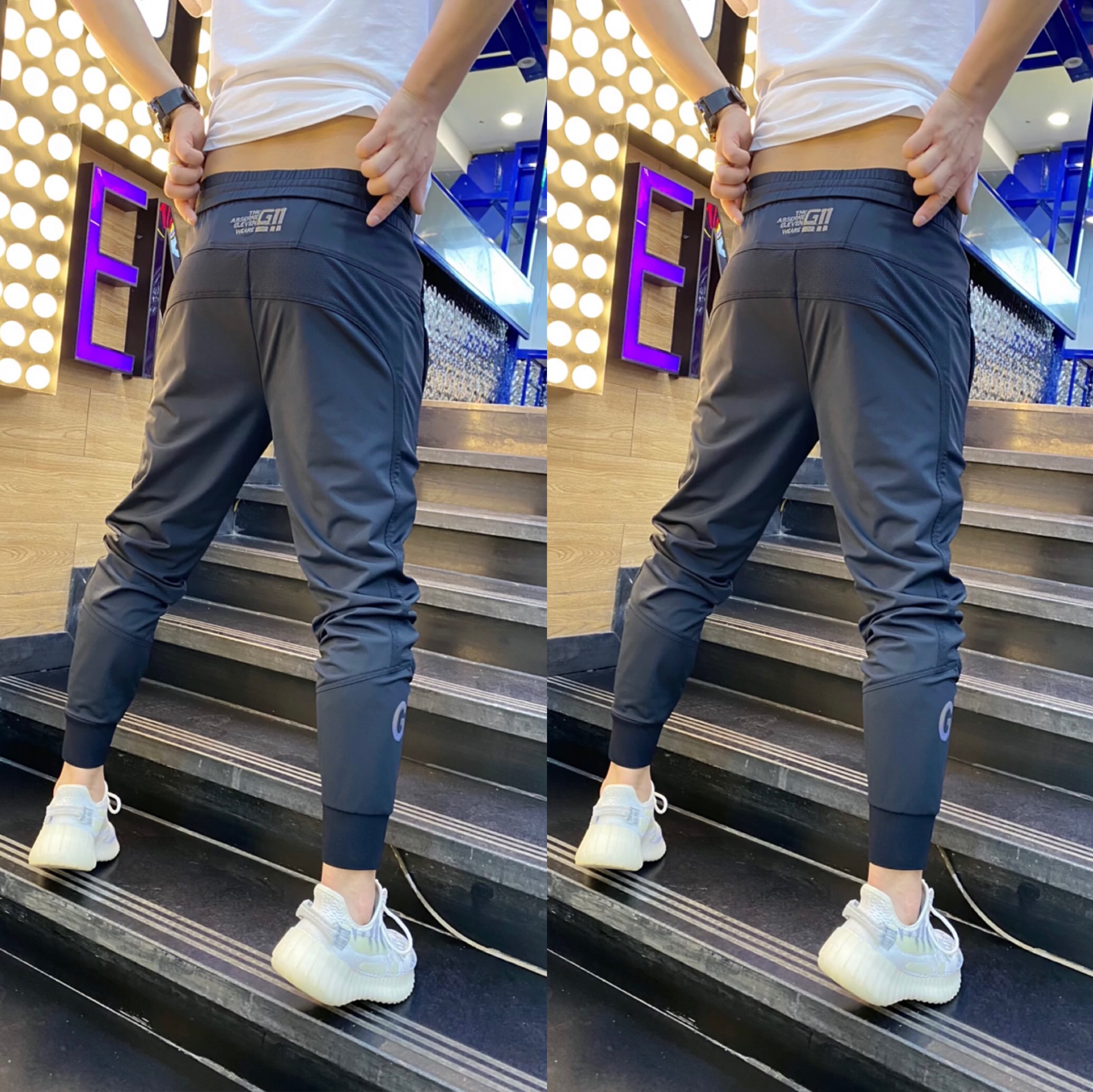 K001男士2025夏季新款薄料休闲面膜裤冰丝裤牛奶丝小脚裤运动裤潮