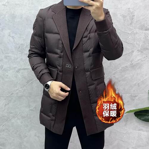 欧货春季中长款白鸭绒羽绒服