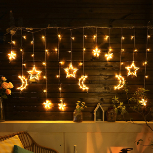 太阳能星星灯串防水装饰闪灯庭院阳台花园挂灯家用户外露营氛围灯