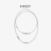 项链新款 EWEST 素银长款 女长锁骨链原创轻奢秋冬百搭毛衣链颈链