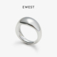 EWEST FLOW素银肌理戒指简约素圈女指环银色原创食指戒高级感尾戒