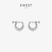 EWEST 轻奢耳夹女小众耳骨夹无耳洞简约耳圈纯银耳钉耳饰高级耳环