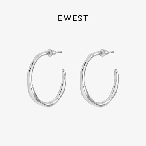 EWEST 高级素圈适合的耳环女小众耳圈纯银耳饰原创设计感耳钉耳坠