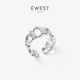 EWEST 高级 开口戒指女小众镂空尾戒纯银设计感小指中指食指戒个性