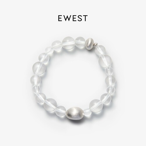 EWEST 白水晶串珠手链女东陵玉小众原创设计精致手串手饰高级气质