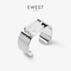 EWEST 轻奢素面925银手镯女小众设计感腕饰高级感方宽镯子首饰