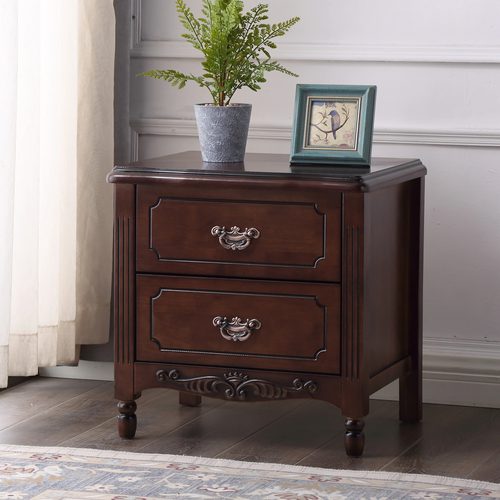 美式实木床头柜家用免安装