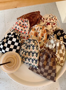 25132 可爱手拎小布包女学生整理袋礼品袋学生杂物收纳抽绳束口袋