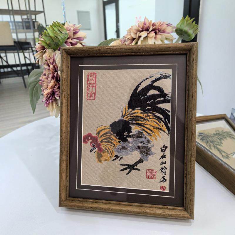 蜀锦齐白石中国风装饰办公室摆件送老外名画十二生肖非遗手工艺品,特色手工艺,刺绣,淘宝优惠券,粉丝福利购,淘宝优惠卷