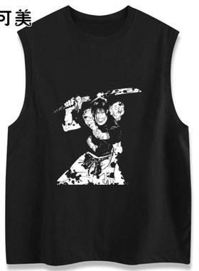 Vintage T-Shirt Japane男女运动无袖T恤百搭篮球坎肩夏季宽松